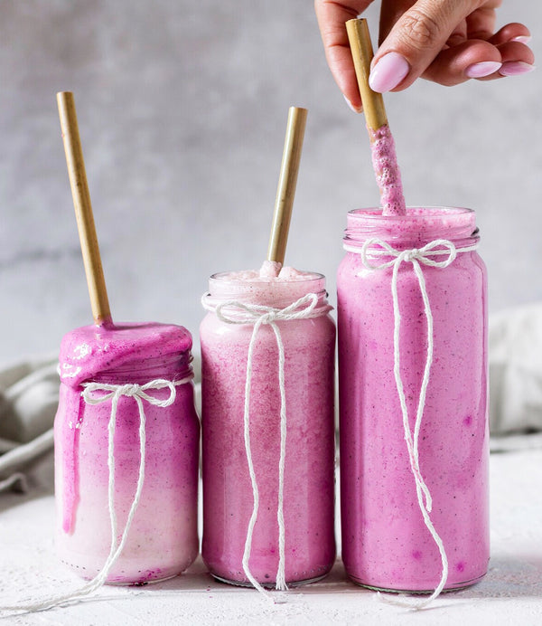 Pink protein smoothies